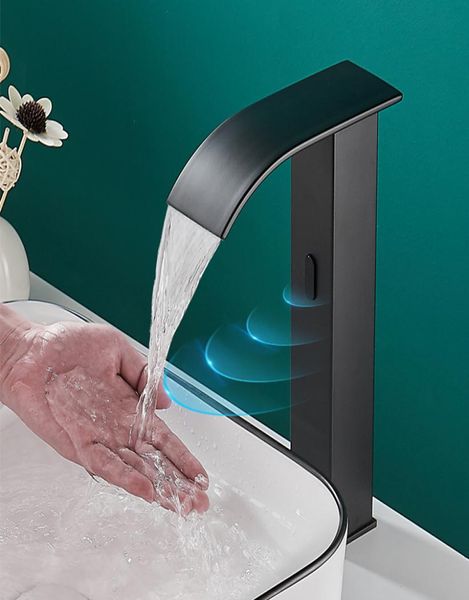 Akıllı Sensör Şelale Havzası Musluğu Otomatik Sensör musluk dokunmasız lavabo havzası su miktarı