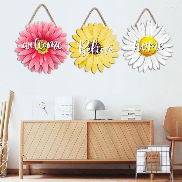 Flores decorativas são bem -vindas com corda de coroa da porta da frente da varanda, sinalização de eucalipto artificial vasta floral wali wood hang party johreywarming housewarming