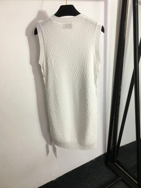 Freizeitkleider Damenkleid 2023 Vielseitiges Strickmuster Ärmelloses Tanktop Tragen