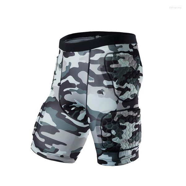 Gym Roupas de ginástica shorts de compressão acolchoados calças de futebol anti-colisão para treinamento de fitness de fitness de basquete equipamento de proteção de futebol