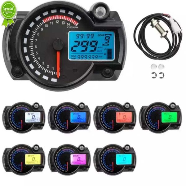 2022 Motorrad Tachometer 299 Kmh Mph 7 Farbe 14000RPM Tachometer ATV Quad Frenzy Universal Motorrad LCD Digitaler Tachometer