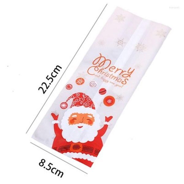 Hediye Sargısı 25/50 PCS Sevimli Noel Baba Plastik Çanta Düğün Noel Kurabiye Şeker Ambalaj Çantaları Parti 6 Temmuz