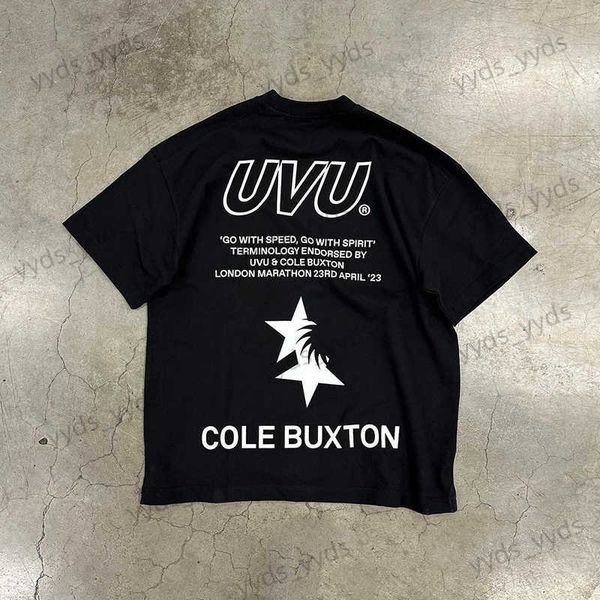 24SS Tasarımcı T-Shirts Cole Buxton X UVU Street Moda Markası CB Tshirt Mektup Baskı Büyük Boy Tişört Nakış Cole Buxton Yaz Bre 3717