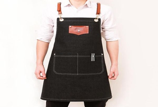 Schürze Cowboy koreanische Mode Malerei Barista Tee Shop Kellner Druck Friseur Uniform individuelles Logo Y2001032367558
