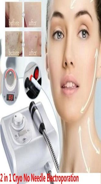 Portatile 2 in 1 Cryo No Needle Elettroporazione Meso Mesoterapia Cool Facial Anti Aging Cura della pelle Macchina di bellezza5489631