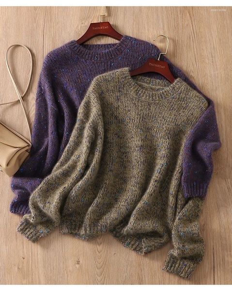 Suéteres femininos 104cm busto outono primavera design original mulheres handknit vintage inspirado artesanal lã pulôver jumpers