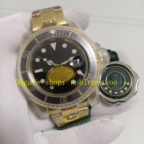 7 Style Real Photo Herrenuhr aus 904L-Stahl, 41 mm, 126618, Datum, schwarzes Zifferblatt, Keramiklünette, Gelbgoldarmband, 126610 NF V5 Dive Sport, Kal. 2813 Uhrwerk