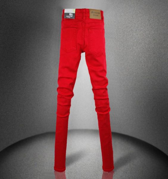 Primavera Estate 2021 Nuovo Stile Coreano Moda Uomo Rosso Stretch Pantaloni A Matita Skinny Jeans Uomo Scuola Adolescente Pantaloni A Matita per Ragazzi1825522