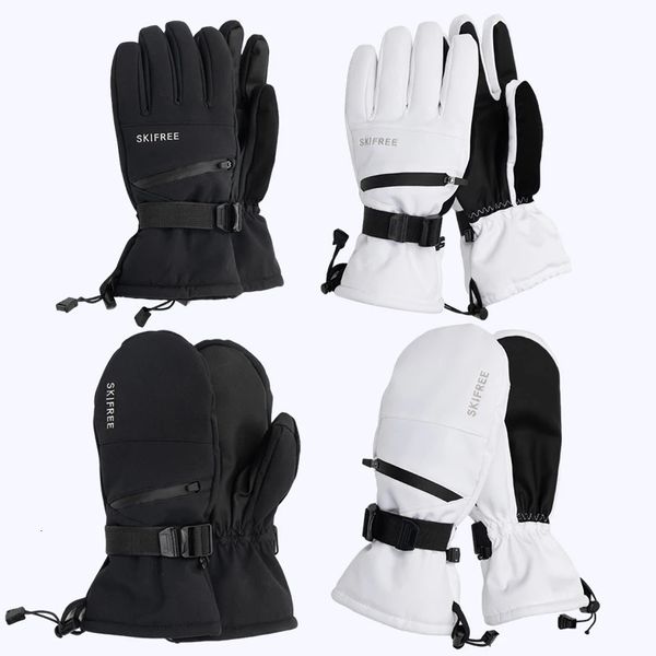 Лыжные перчатки Skifree для мужчин и женщин ветрозащитные утолщенные водонепроницаемые теплые варежки с пятью пальцами для взрослых зимние лыжи 231128