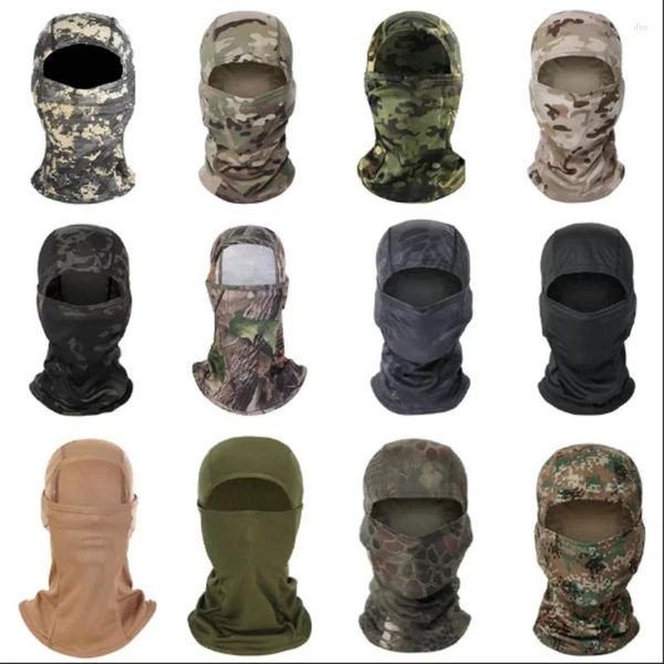 Bandanas camuflagem tática máscara facial completa wargame cp chapéu militar caça bicicleta ciclismo exército multicam pescoço gaiter