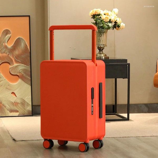 Suitcases Wide Lever Suitcase Universal Wheel Luggage Bag 20/24 Inch Stylish Roller Box TSA Password Lock Travel Business