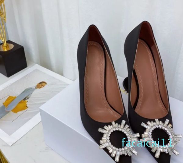 High Heel Queen's neue Abendschuhe im Star-Stil, atemberaubende Mode, Kristall-Sonnenblumen-Design-Schuhe für Damen, Designer-Hochzeitsschuhe, Fabrik-Schuhe mit Box