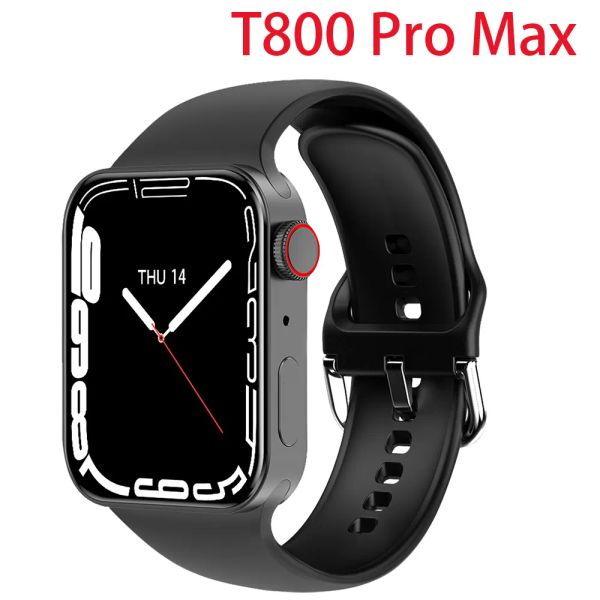 2024 New Iwo Series 8 Smart Watch T800 Pro Max 1,99 дюйма DIY Face Bristants Count Smine Men Women Fitness Tracker Беспроводные зарядки для зарядки