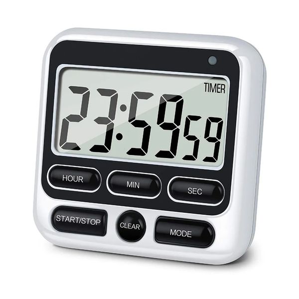 Küchentimer, digitaler Bildschirm-Timer, großes Display, quadratisch, Kochen, Count-Up, Countdown-Alarm, Erinnerung an Schlaf, Stoppuhr, Uhr 231128