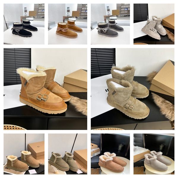 Designer-Stiefel für Damen, Hai-Stiefel, Tasman-Wolle, Martin-Hausschuhe, kombinieren Schaffell und verdicktes Plüschleder, Dopamin, wasserdicht, Regen, Schnee, modische Stiefel, Größe 35–40