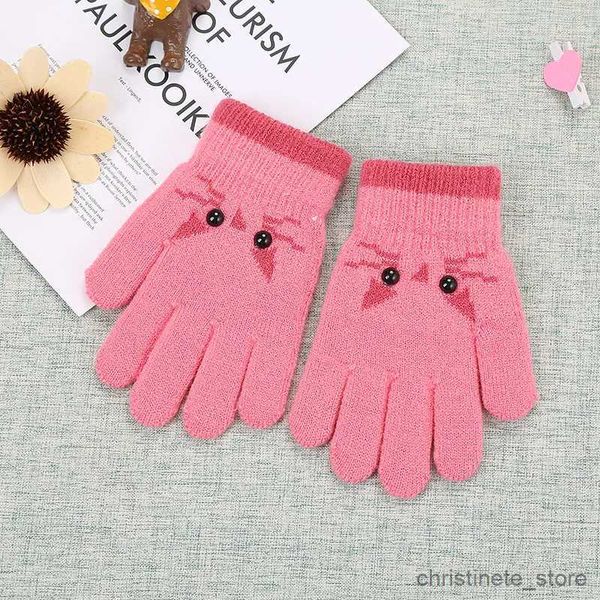Детские варежки, милые мультяшные перчатки для малышей, зимние вязаные шерстяные варежки для мальчиков и девочек, теплые детские перчатки с полными пальцами для детей, аксессуары для малышей