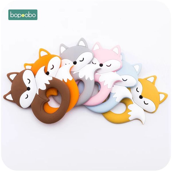 Mordedores Brinquedos Bopoobo 5 pc Silicone Fox Pingente Para Chupeta Brinquedos Do Bebê Food Grade Silicone Minúsculo Rod Bebê Mordedores Para Dentes Brinquedos Para Presentes Do Miúdo 231127