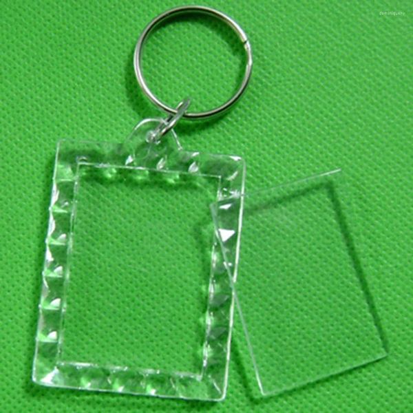 Schlüsselanhänger Kreativer transparenter Einsatz PO-Schlüsselanhänger DIY Split-Ring-Schlüssel Personalisierter Acryl-Bilderrahmen Paar Jubiläumsgeschenk