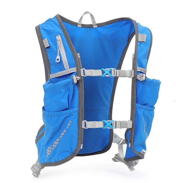 Уличные сумки Быстросохнущий рюкзак для бега Сверхлегкий увлажняющий жилет 5 л Дышащая сумка для горного велосипеда Сумка для воды 1,5 л Бутылка для воды 250 мл 231127