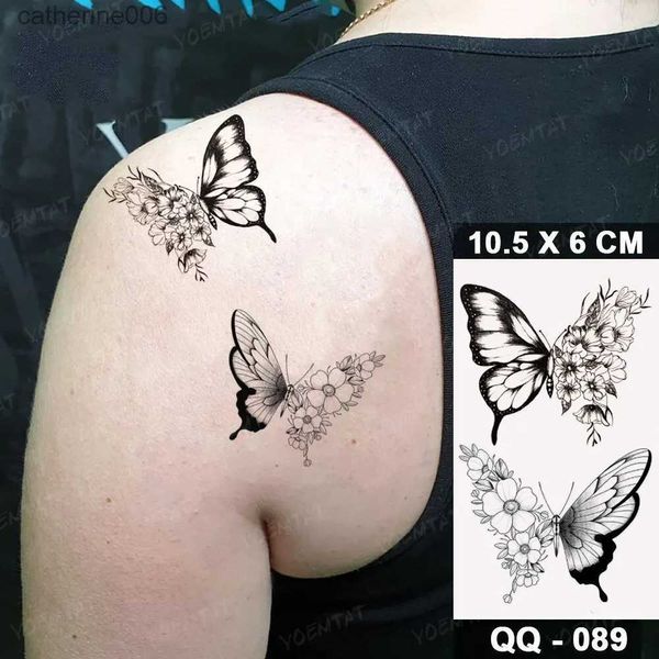 Tatuaggi Adesivi Disegni Colorati 10 Pezzi Colore Lavanda Piccolo Adesivo Per Tatuaggi Temporanei Impermeabili Freschi Linea Farfalla Fiore Tato Collo Donne Uomini Bambini Tatuaggi FintiL