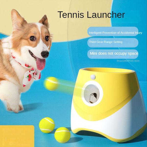 Giocattoli Giocattolo per cani Lanciatore di tennis Lancio automatico Giocattoli intelligenti per animali domestici Giocattolo interattivo elettrico ricaricabile per cani Telecomando Kat Levert