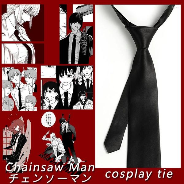 Fontes de festa motosserra homem denji makima power aki hayakawa gravata cosplay anime demônio pescoço gravatas trajes de halloween acessórios adereços