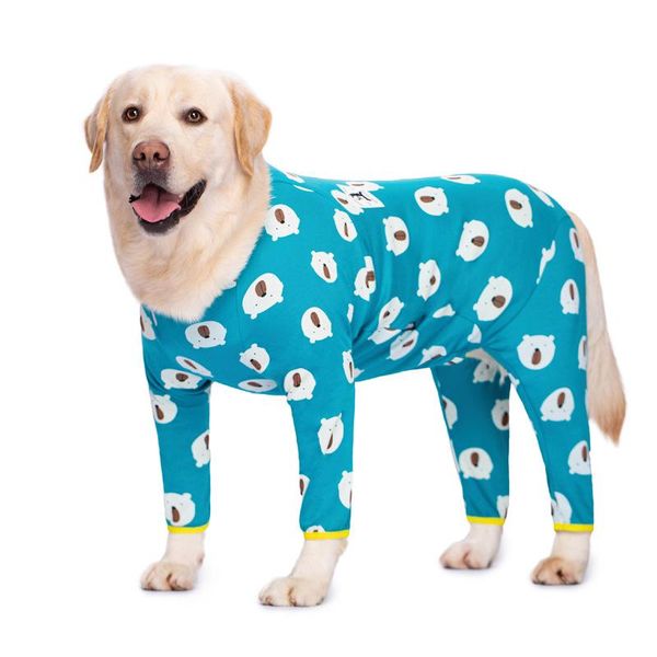 Macacão de algodão estampado para cães, macacão fofo para cães, golden retriever, labrador, cachorro gordo, cuidados com os dedos, pijama para animais de estimação