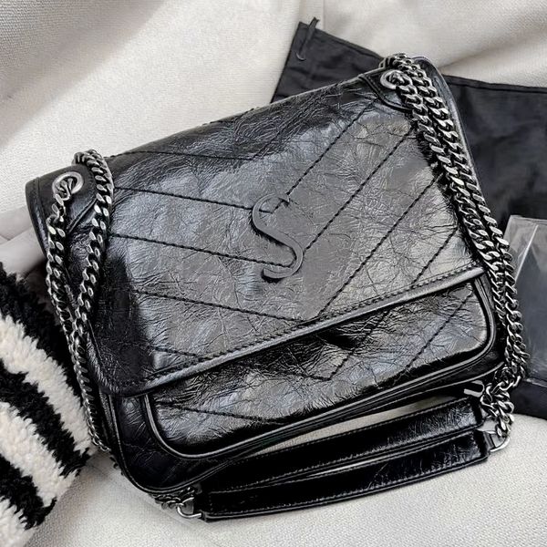 Yüksek kaliteli niki lüks tasarımcı satchel bayanlar debriyaj çantaları flep eritili zarf çapraz vücut omuz çantaları totes siyah askı klasik orijinal deri el çantası