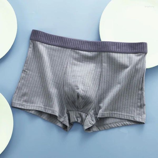 Cuecas juventude algodão convexo bolsa roupa interior para homens moda boxer shorts adolescentes respirável calcinha de fundo meninos confortáveis