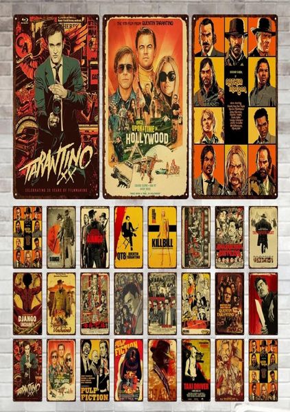 Quentin Tarantino Filme Metal Pintura Sinal de Lata Retro Cartaz Placa Bar Clube Adesivos de Parede Placa Vintage Decoração de Casa Iron2284040