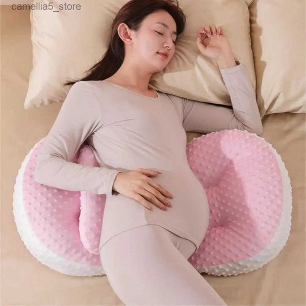 Almofadas de maternidade Travesseiro de gravidez Travesseiro de proteção de cintura Almofada de almofada de maternidade 3D Bolha Dormir Cama de algodão Travesseiro de enfermagem destacável para grávidas Q231128