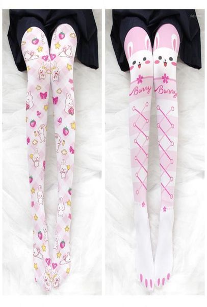 Meias meias gato impressão meias para mulheres finas calças de verão meia-calça menina bonito japonês twodimensional leggings sexy stocki3086480