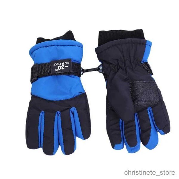 Luvas infantis Luvas de esqui infantis Inverno Esportes ao ar livre Ciclismo Espessado Antiderrapante À Prova D 'Água Split Dedo Luvas Quentes para Montanhismo R231128