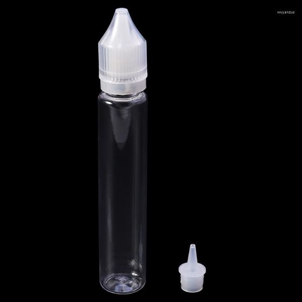 Bottiglie di stoccaggio Y1QB 10ml-120ml PET Contagocce vuoto in plastica Bottiglia d'acqua trasparente per occhi liquidi Punta lunga