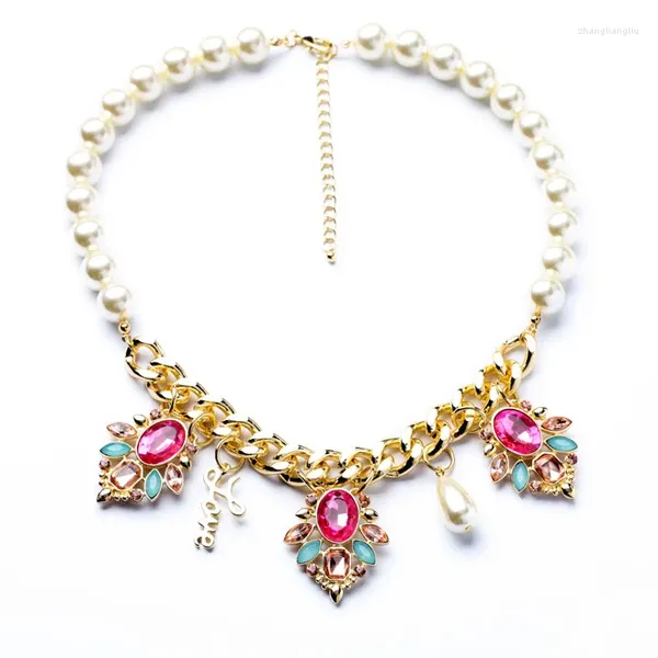 Anhänger-Halsketten 2023 Perlenkette Kurze Statement-Halskette Handgefertigte Vintage-Accessoires Valentinstagsgeschenke
