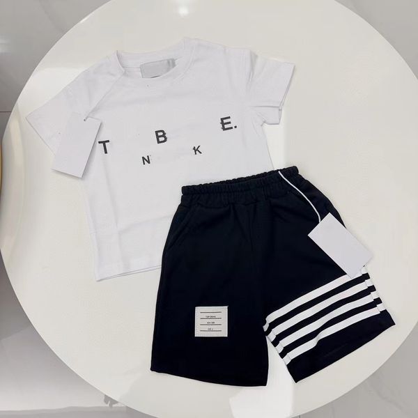 baby vestire bambini T shirt kid short set bambini designer ragazzi vestiti estate ragazzo ragazza due pezzi set lettere di pizzo di marca di lusso