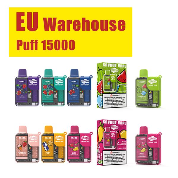 Warehouse Eu Warehouse Savage VAPE 600 8000 10000 15000 16000 sbuffi sbuffi da vaper usa e getta 15k 16k 10k 8k e sigarette e sigarette con schermo intelligente regolabile ricaricabile