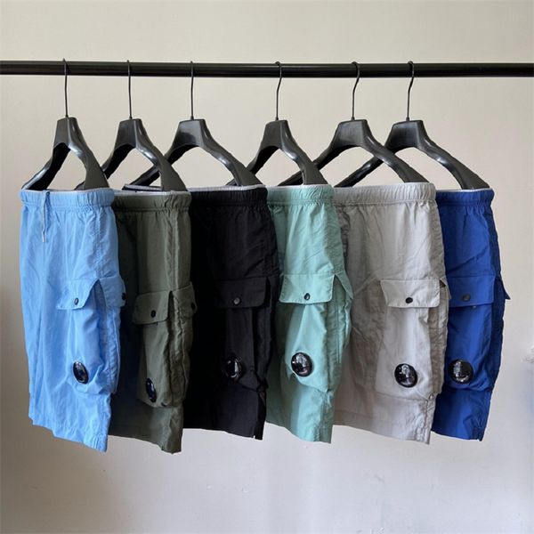 Calças de bolso de uma lente masculinas CP shorts casuais de algodão óculos removíveis masculinos de luxo calças curtas moletom para corrida ao ar livre