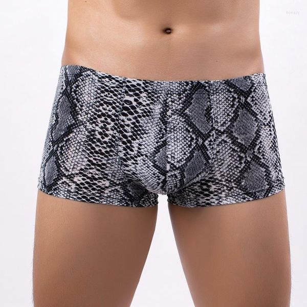 Mutande Uomo Boxer Sexy Biancheria intima stampata leopardo Boxer Tronco Stile selvaggio Pantaloncini Mutandine maschili Cueca Hombre Lingerie Stretto