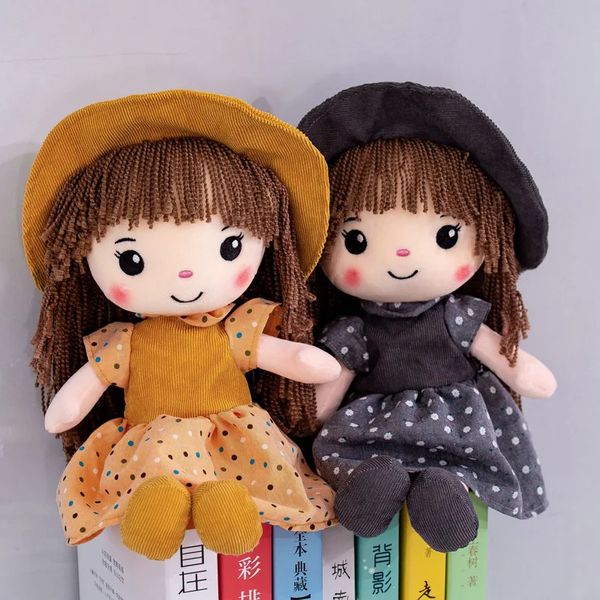 Bonecas 45cm princesa boneca brinquedos de pelúcia crianças para meninas crianças kawaii bebê desenhos animados macio 231127