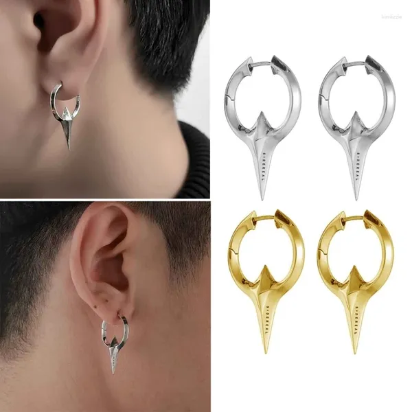 Brincos de argola punk spikes rebite para mulheres metal huggie orelha manguito piercing brinco hip hop jóias acessórios