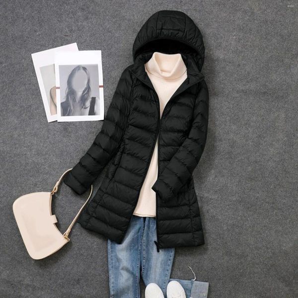 Giacche da donna Piumini caldi e leggeri Giacca con cappuccio Parka antivento Peluche Autunno e inverno Impermeabile