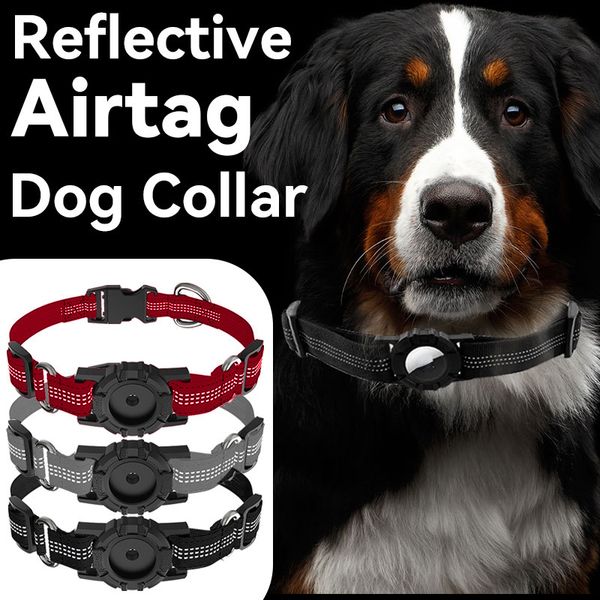 AirTag-Hundehalsband, integriertes Hundehalsband mit Apple AirTag-Halterung, reflektierendes GPS-Katzenhalsband, leichte Tracker-Katzenhalsbänder für Mädchen, Jungen, Katzen, Kätzchen und Welpen