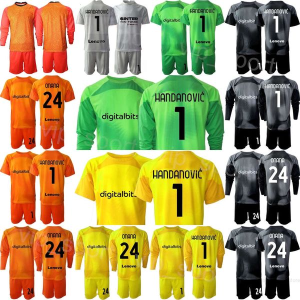 Vereinsmannschaft 22/23 Herren Inter GK Mailand 24 ONANA Fußballtrikot-Set Torwart Langarm 1 Yann Sommer Samir Handanovic 12 Julio Cesar Walter Zenga Fußballtrikot-Sets