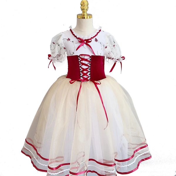 Dancewear para meninas vestido de balé pequeno cisne vestido de dança infantil giselle pomme vestido longo clássico tutu 231127