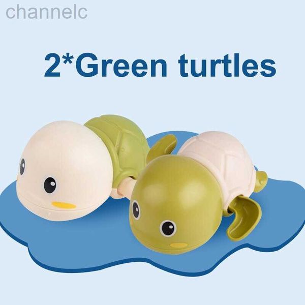 Giocattoli da bagno 2 pezzi Cute Green Turtles Clockwork Baby Swimming Pool Water ing Summer room For Kids Birthday Gift