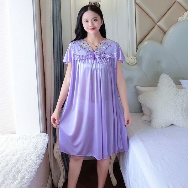 Сексуальная пижама плюс размер одежда для сна, женская шелковая атласная атласная ночная рубашка ночная одежда сексуальное ночное платье ночное спальное платье пижама 230428