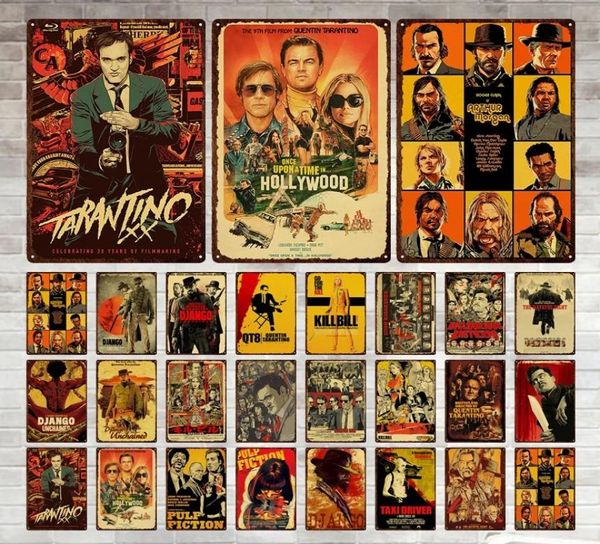 Quentin Tarantino Filme Metal Pintura Sinal de Lata Retro Cartaz Placa Bar Clube Adesivos de Parede Placa Vintage Decoração de Casa Iron4157843