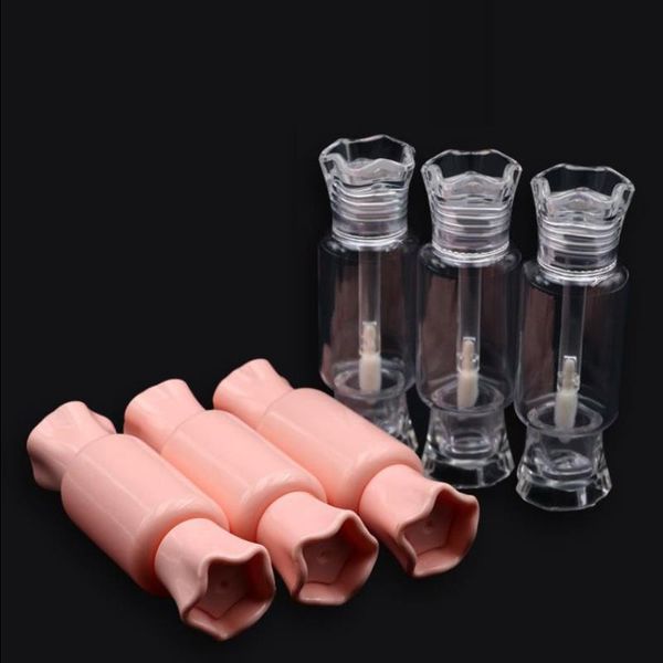 Contenitore per lucidalabbra trasparente vuoto a forma di caramella carina da 9 ml Contenitore per balsamo per labbra portatile fai-da-te liquido trasparente rosa rosso Hwuek