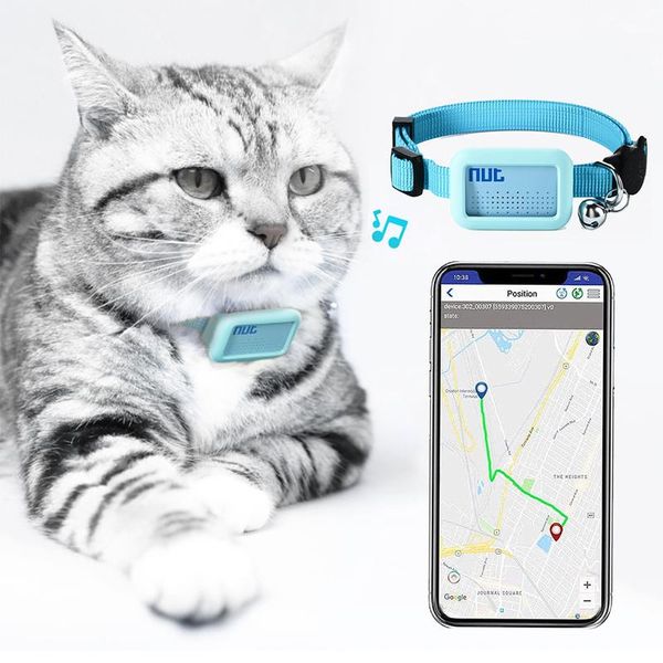 Rastreadores para animais de estimação rastreador gps coleira antiperda gato filhote de cachorro inteligente localizador bluetooth monitor de atividade à prova d' água dispositivo de rastreamento para cães pequenos